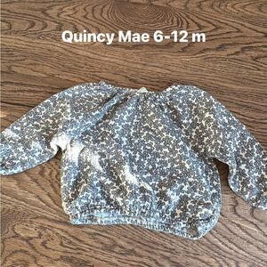 Quincy Mae Blue Floral Baby Blouse